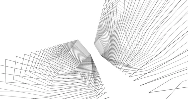 Lignes Dessin Abstraites Dans Concept Art Architectural Formes Géométriques Minimales — Photo