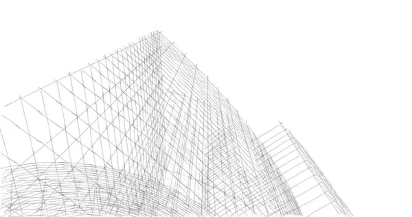 Lignes Dessin Abstraites Dans Concept Art Architectural Formes Géométriques Minimales — Photo