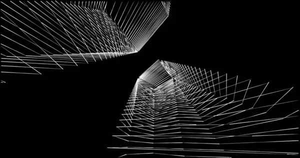 Mimari sanat konseptinde soyut çizgiler, minimum geometrik şekiller. 