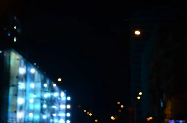 Розмиті Абстрактні Вогні Фон Міста Вночі — стокове фото