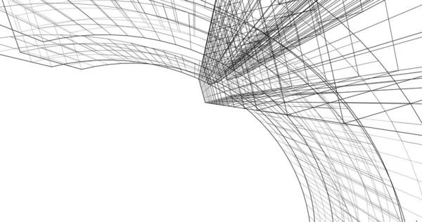 Mimari Sanat Konseptinde Soyut Çizgiler Minimum Geometrik Şekiller — Stok fotoğraf