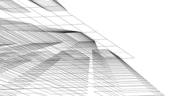 Minimalny Projekt Geometryczny Budynków Architektonicznych — Zdjęcie stockowe