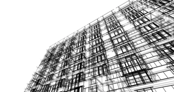 Linee Disegno Astratte Nel Concetto Arte Architettonica Forme Geometriche Minime — Foto Stock