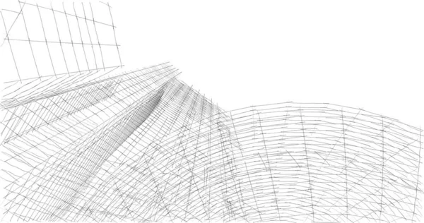 Líneas Abstractas Dibujo Concepto Arte Arquitectónico Formas Geométricas Mínimas —  Fotos de Stock