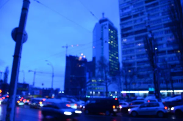 Verschwommene Abstrakte Lichter Hintergrund Der Stadt Der Nacht — Stockfoto