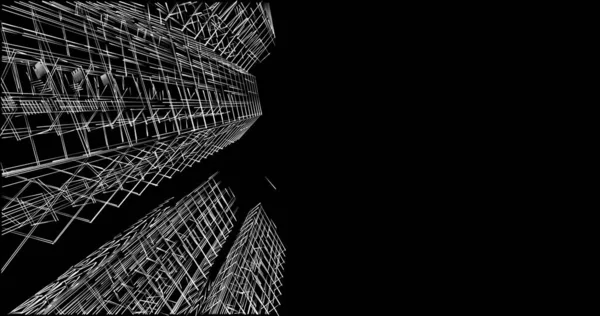 Mimari sanat konseptinde soyut çizgiler, minimum geometrik şekiller. 