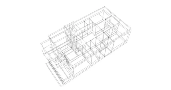 Архитектурное Построение Иллюстрации Фоне — стоковое фото