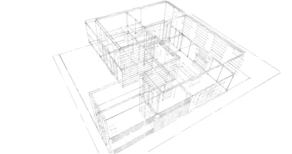 Architectural Wallpaper Design Digital Building Sketch — Stock Photo, Image