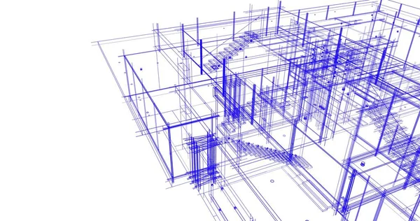 Arquitectura Edificio Ilustración Sobre Fondo — Foto de Stock