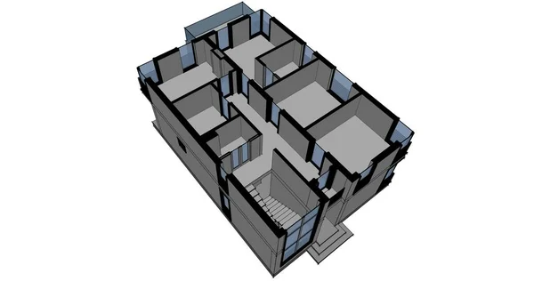 建筑墙纸设计 数字概念背景 — 图库照片