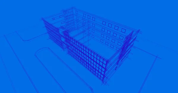 Líneas Abstractas Dibujo Concepto Arte Arquitectónico Formas Geométricas Mínimas — Foto de Stock