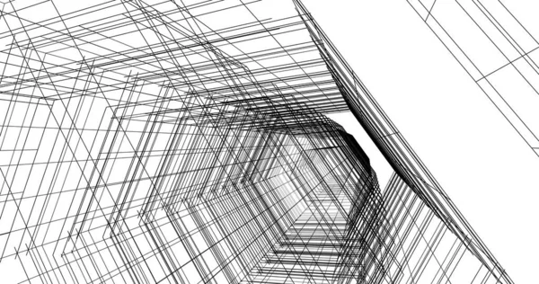 Arkaplanda mimari bina 3d illüstrasyon