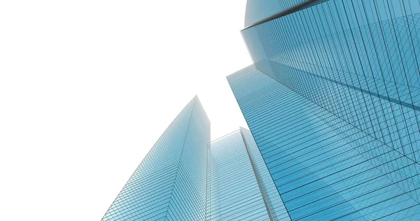 Arkaplanda mimari bina 3d illüstrasyon