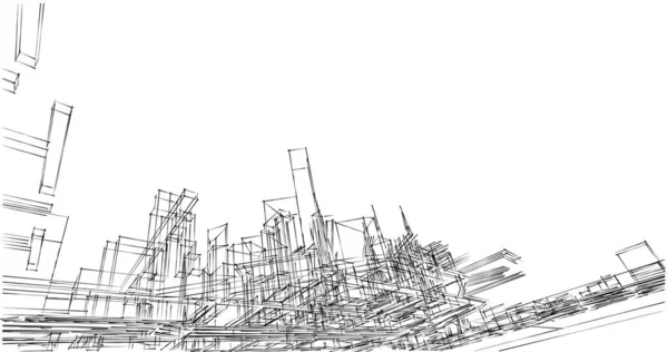 建筑墙纸设计 数字概念背景 — 图库照片