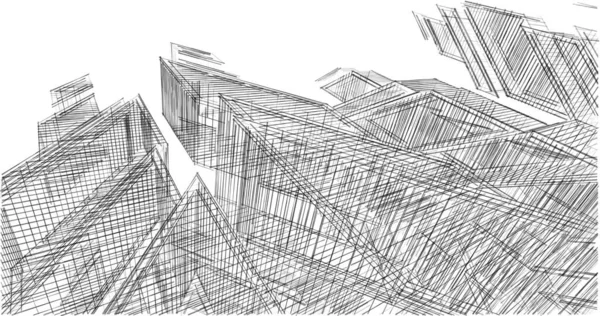 Mimari sanat konseptinde soyut çizgiler, minimum geometrik şekiller. 