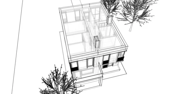 Architecture Bâtiment Illustration Sur Fond — Photo