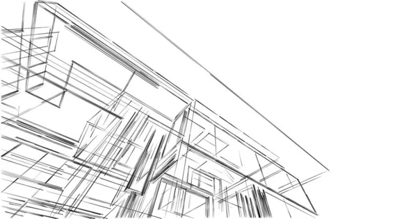 Mimari sanat konseptinde soyut çizgiler, minimum geometrik şekiller. 