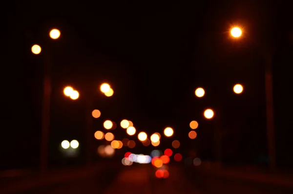 Luces Abstractas Borrosas Fondo Ciudad Noche —  Fotos de Stock