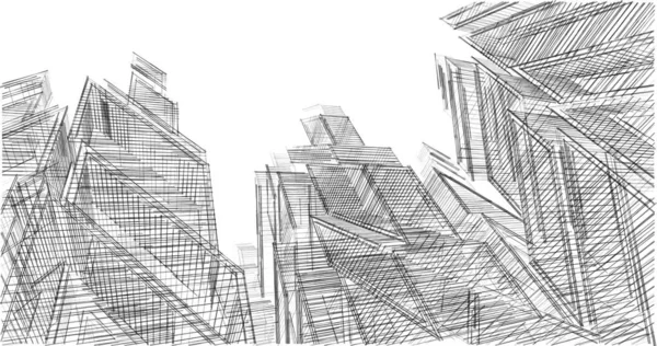 Mimari sanat konseptinde soyut çizgiler, minimum geometrik şekiller. 