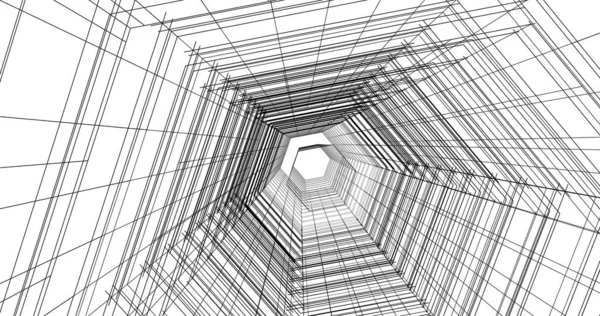 Arkaplanda mimari bina 3d illüstrasyon