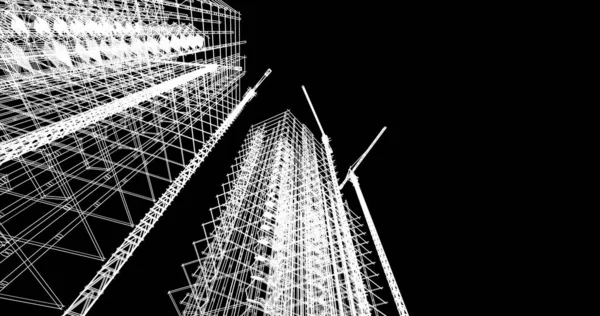 Mimari sanat konseptinde soyut çizgiler, minimum geometrik şekiller. 