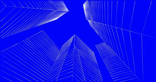 Arkaplanda mimari bina 3d illüstrasyon