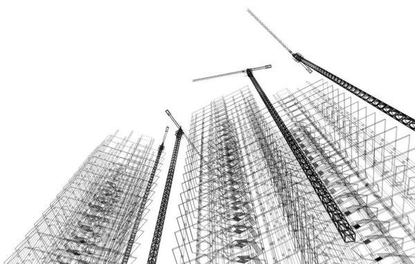 Mimari sanat konseptinde soyut çizgiler, minimum geometrik şekiller. 