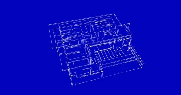 Minimalny Projekt Geometryczny Budynków Architektonicznych — Zdjęcie stockowe