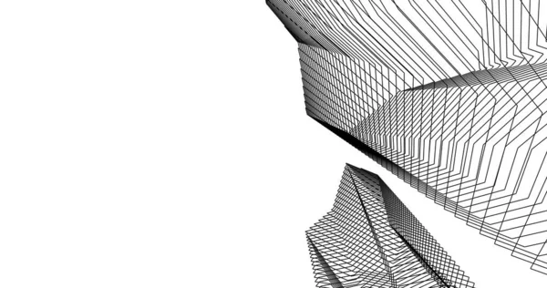 Mimari sanat konseptinde soyut çizgiler, minimum geometrik şekiller. 