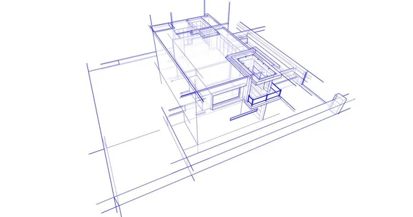 Líneas Abstractas Dibujo Concepto Arte Arquitectónico Formas Geométricas Mínimas — Foto de Stock