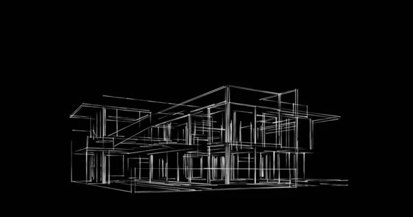 Abstrakcyjne Linie Rysunku Koncepcji Sztuki Architektonicznej Minimalne Kształty Geometryczne — Zdjęcie stockowe