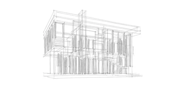 Архитектурное Построение Иллюстрации Фоне — стоковое фото