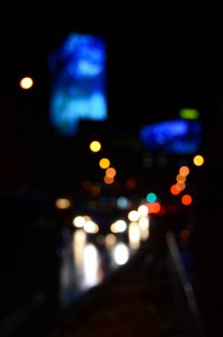 Bulanık soyut ışıklar gece şehrin arka planı