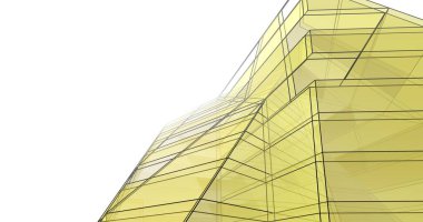 Mimari sanat konseptinde soyut çizgiler, minimum geometrik şekiller. 