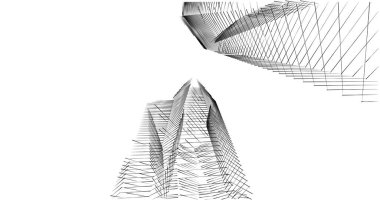 Mimari sanat konseptinde soyut çizgiler, minimum geometrik şekiller. 