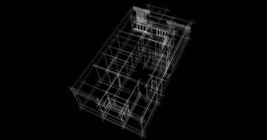Mimari sanat konseptinde soyut çizgiler, minimum geometrik şekiller. 