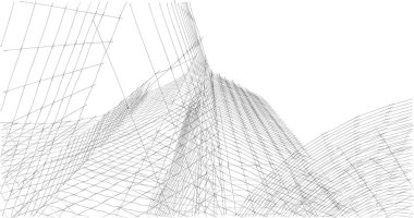 Mimari sanat konseptinde soyut çizgiler, minimum geometrik şekiller. 