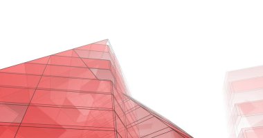 Mimari sanat konseptinde soyut çizgiler, minimum geometrik şekiller. 