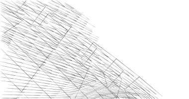 Mimari sanat konseptinde soyut çizgiler, minimum geometrik şekiller. 