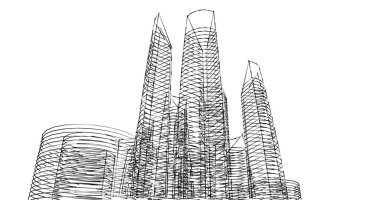 soyut mimari duvar kağıdı tasarımı, dijital konsept arkaplan