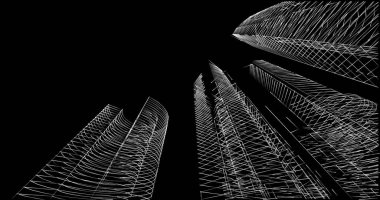 soyut mimari duvar kağıdı tasarımı, dijital konsept arkaplan