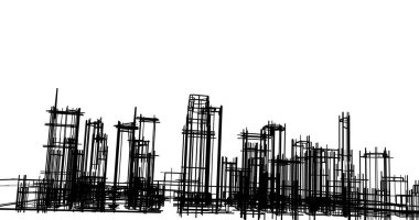 soyut mimari duvar kağıdı tasarımı, dijital konsept arkaplan