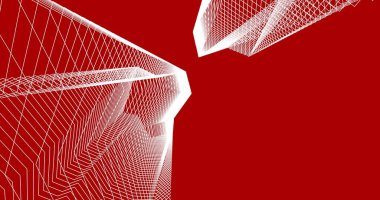 Mimari sanat konseptinde soyut çizgiler, minimum geometrik şekiller. 