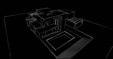 soyut mimari duvar kağıdı tasarımı, dijital konsept arkaplan