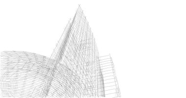 Mimari sanat konseptinde soyut çizgiler, minimum geometrik şekiller. 