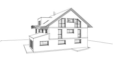 Mimari sanat konseptinde soyut çizgiler, minimum geometrik şekiller. 