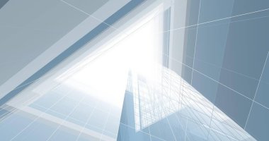 Arkaplanda mimari bina 3d illüstrasyon