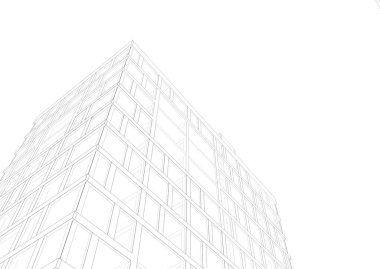 Mimari sanat konseptinde soyut çizgiler, minimum geometrik şekiller. 