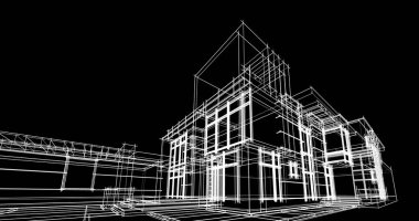 soyut mimari duvar kağıdı tasarımı, dijital konsept arkaplan