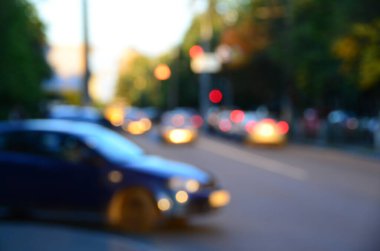 Bulanık şehir. Renkli soyut arkaplan